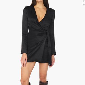 Cowl Front Satin Dress